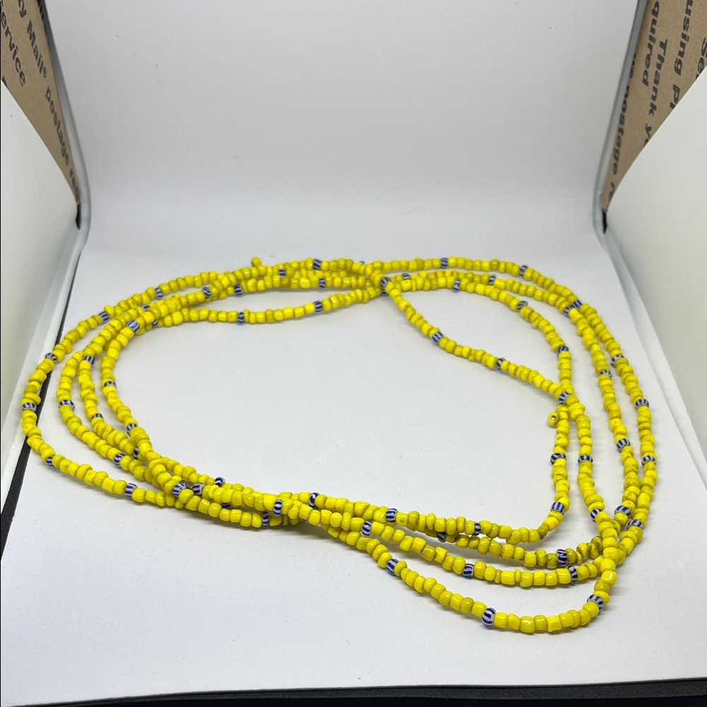 Vibrant Yellow and Blue Waistbeads